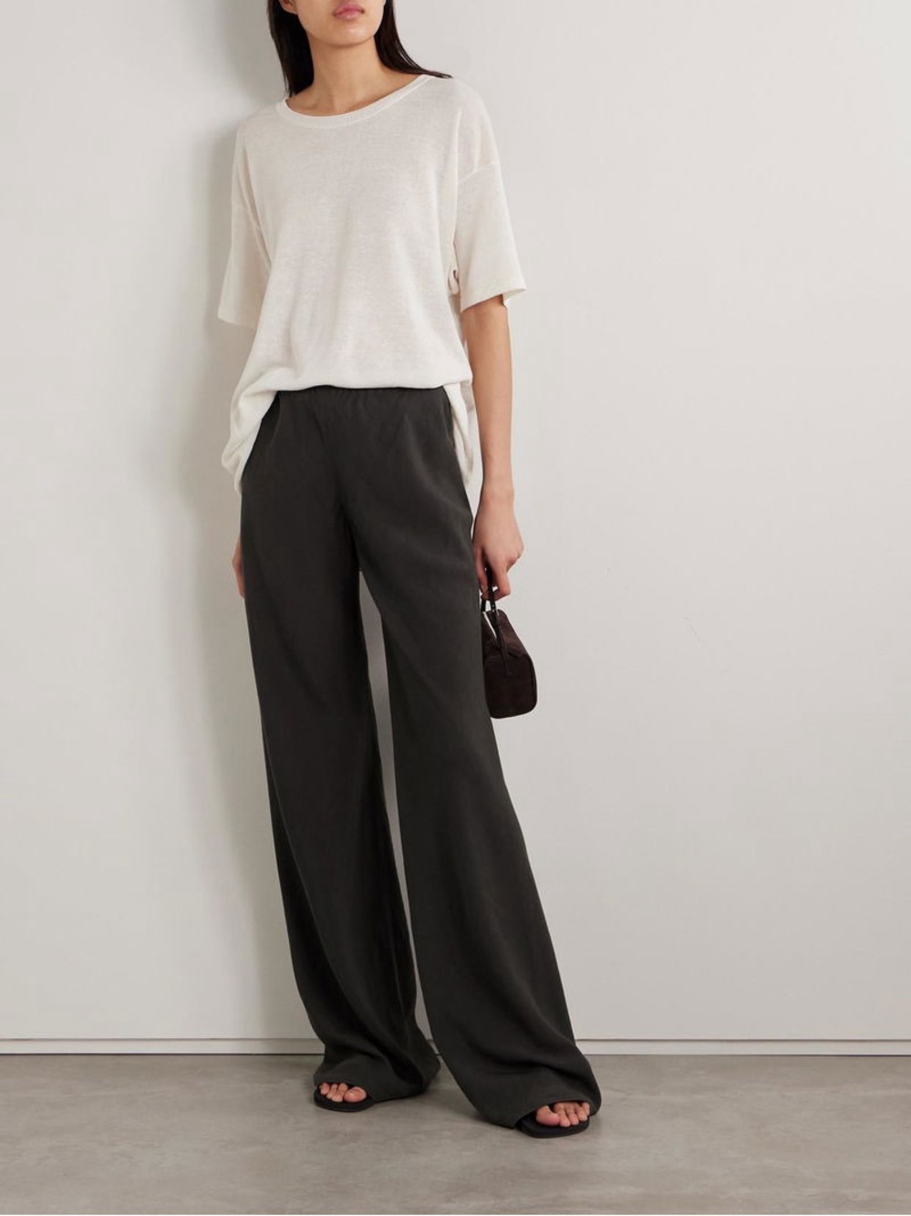 The Row Gala Silk And Linen-Blend Wide-Leg pants